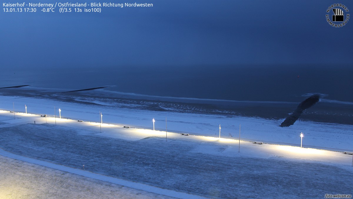 Norderney Schnee am Abend
